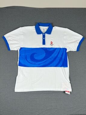 Beijing Olympics 2008 Men's Polo Shirt with Wave Panel